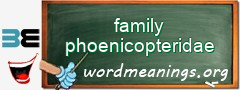 WordMeaning blackboard for family phoenicopteridae